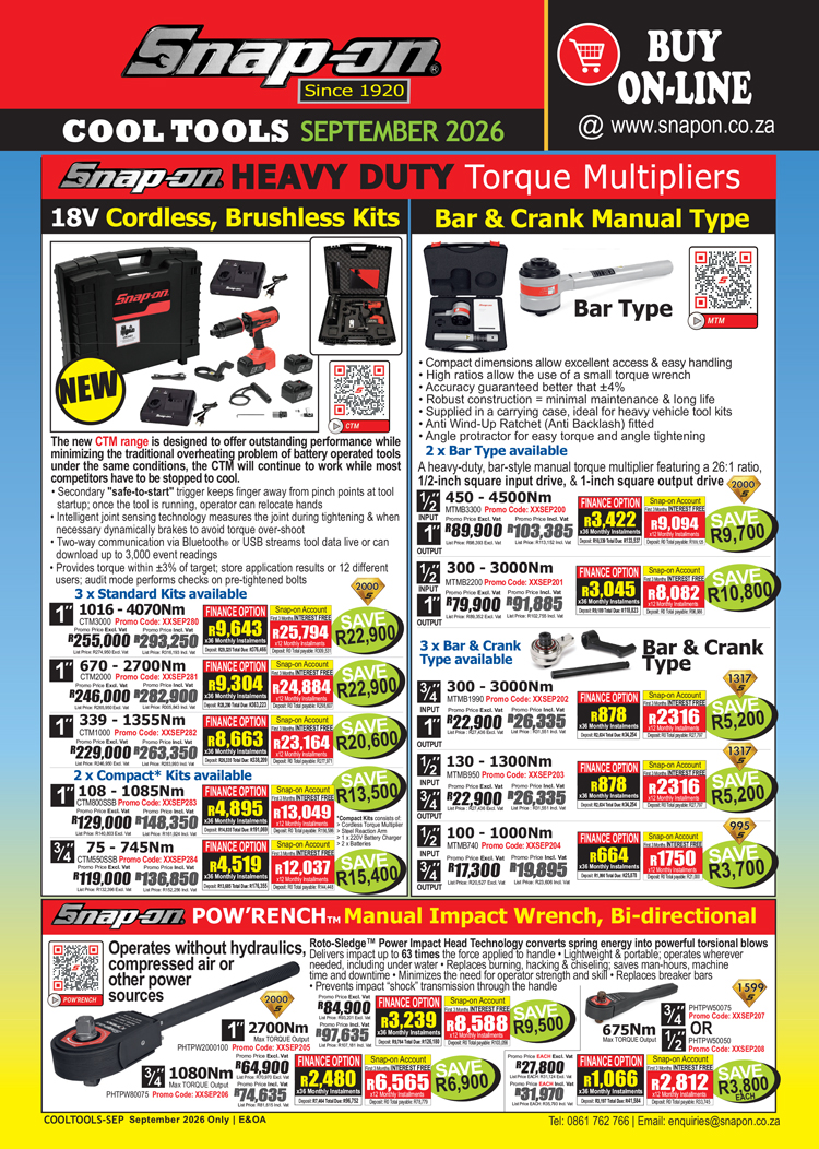 Snap-on cool tools promotion for September 2026