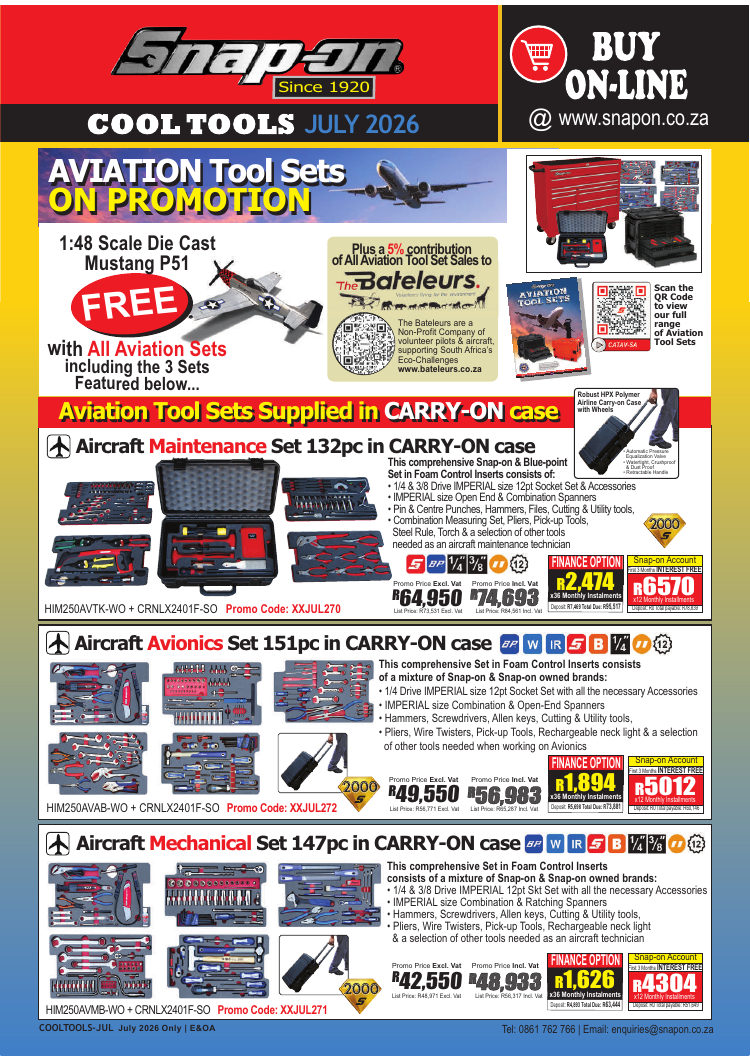 Snap-on July 2026 Aviation Tool Sets Promotion