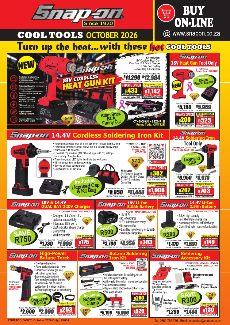 Snap-on Cool Tools Brochure October 2026