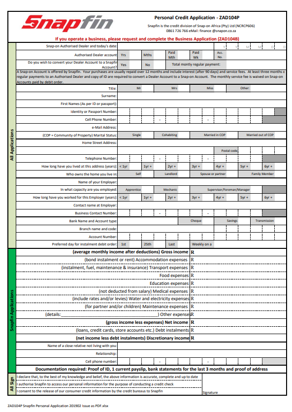 Snapfin Personal Application